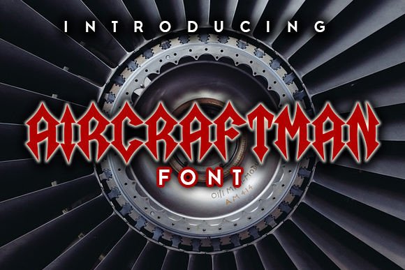 Aircraftman Gothic Typeface: Edgy Font for Craft and Product Design